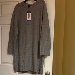 Dalia Gray Knit Sweater Dress